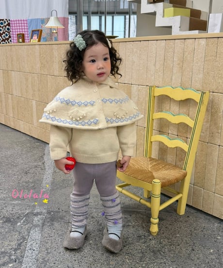 18[予約]ololala pom pom knit warmer leggings