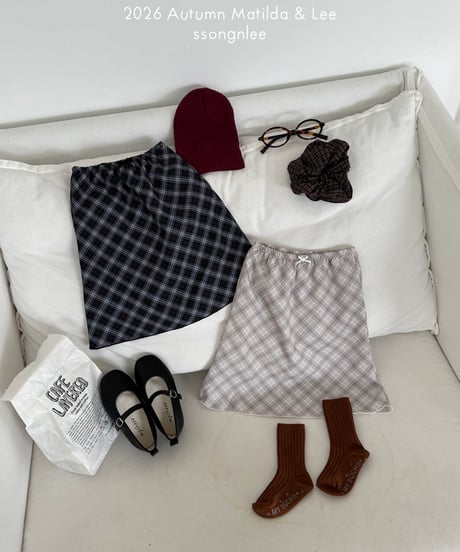 49[予約]matilda&lee check ribbon skirt