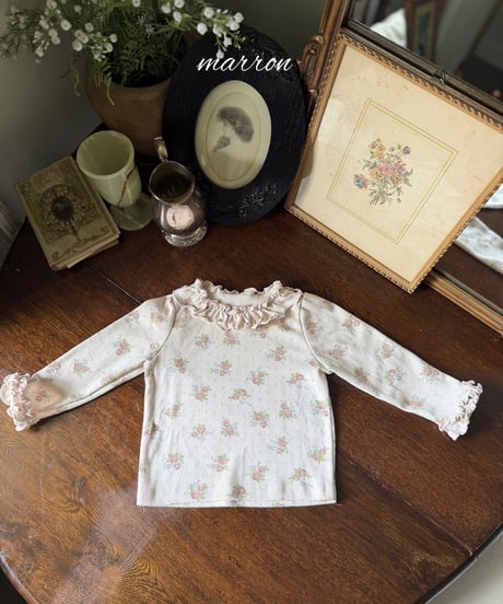 8[予約]marron rose eyelet t-shirt(XS-L)