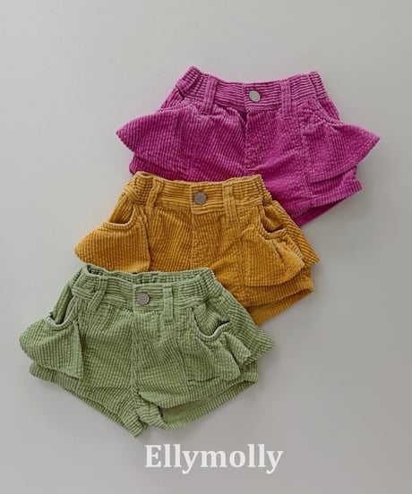 57[予約]ELLYMOLLY BB frill corduroy pants