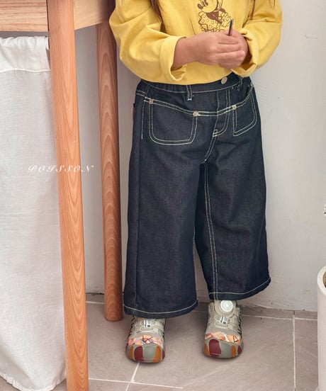 25[予約]poisson heart embroidered denim
