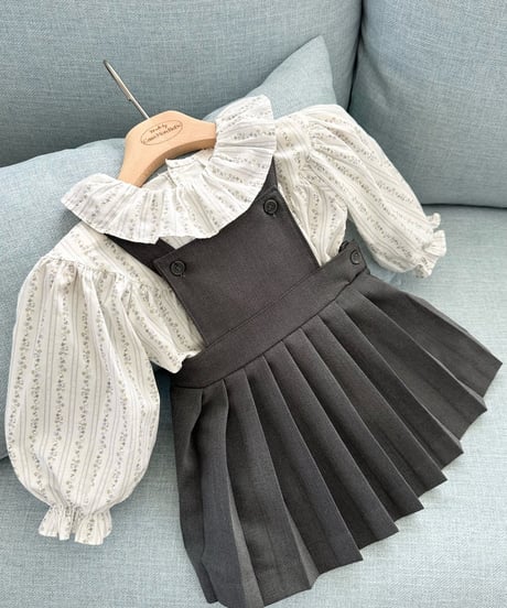 9[予約]monbebe louis pleated suspender skirt