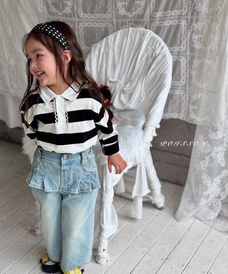 5[予約]poisson striped collar tee