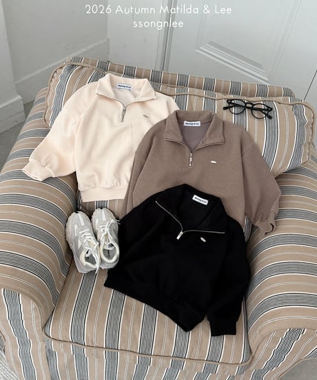 38[予約]matilda&lee half zip up knit