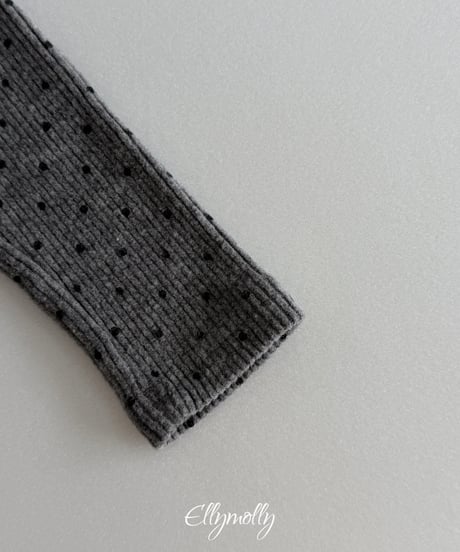 49[予約]ELLYMOLLY dot brushed mock turtleneck t