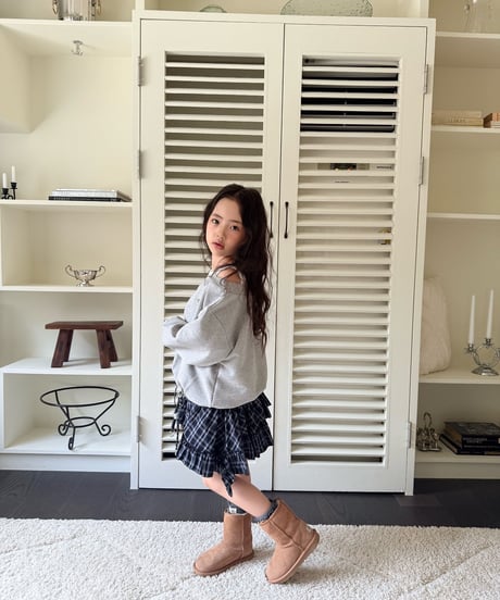36[予約]COMMA check asymmetrical skirt