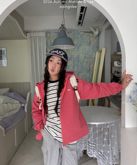 81[予約]matilda&lee check hood jumper