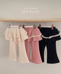 17[予約]petit&petit rose ribbed cancan skirt leggings