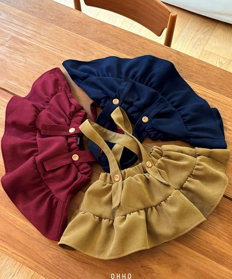 2[予約]ohho fran shirred strap skirt