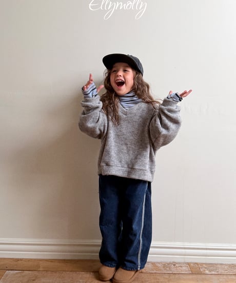 7[予約]ELLYMOLLY linework fleece denim pants