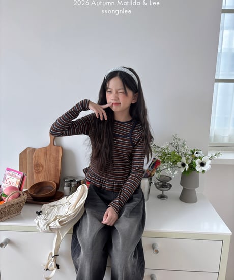 11[予約]matilda&lee mocha border frll tee