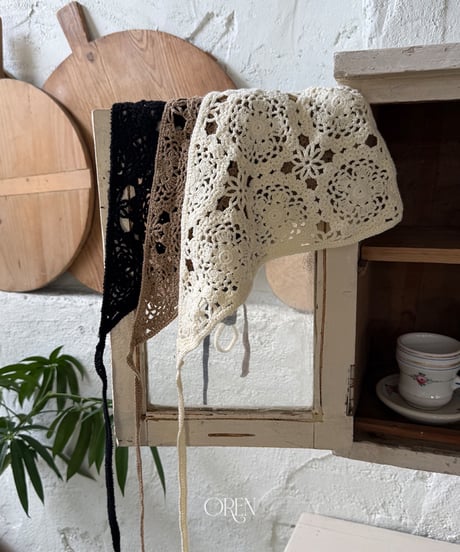 29[予約]OREN cosette knit triangular headscarf
