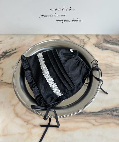 12[予約]monbebe satin pintuck bonnet