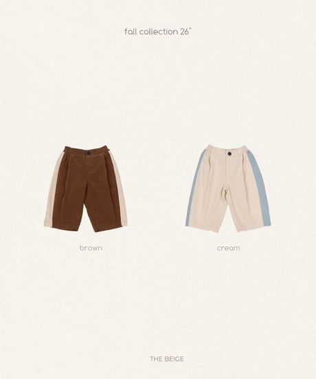 23[予約]送料無料 the beige side seam corduroy pants