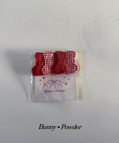 72[予約]bunny powder kiki ribbon pin set