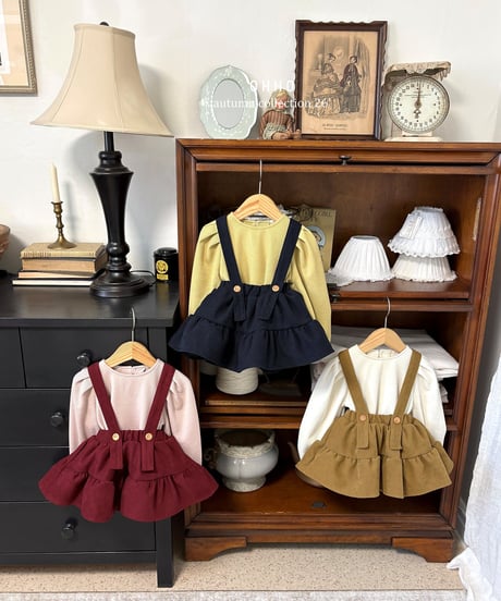 2[予約]ohho fran shirred strap skirt