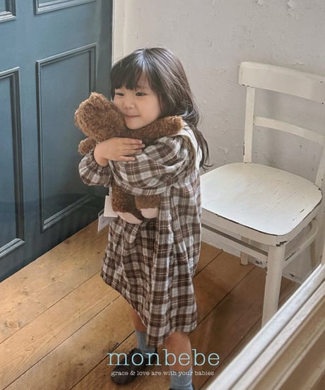 7[予約]monbebe lovin check dress