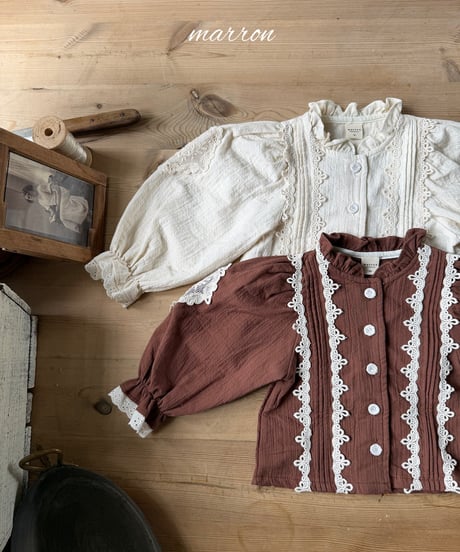 17[予約]marron motif blouse(XS-L)