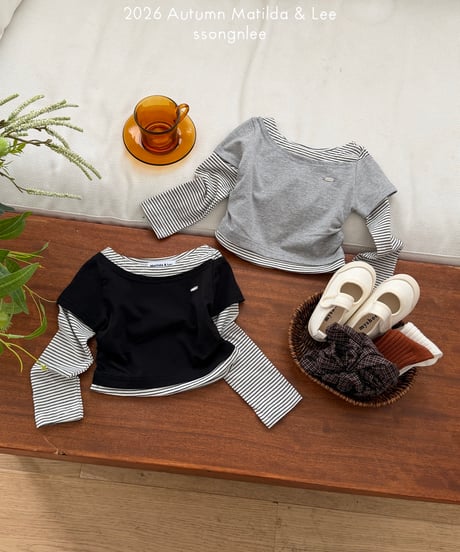 7[予約]matilda&lee layered border tee