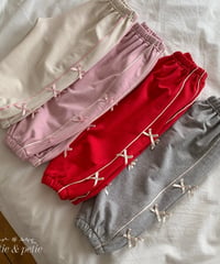 42[予約]petit&petit line ribbon jogger pants