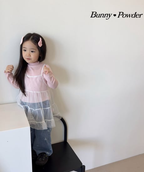 16[予約]bunny powder delicate half turtleneck t-shirt