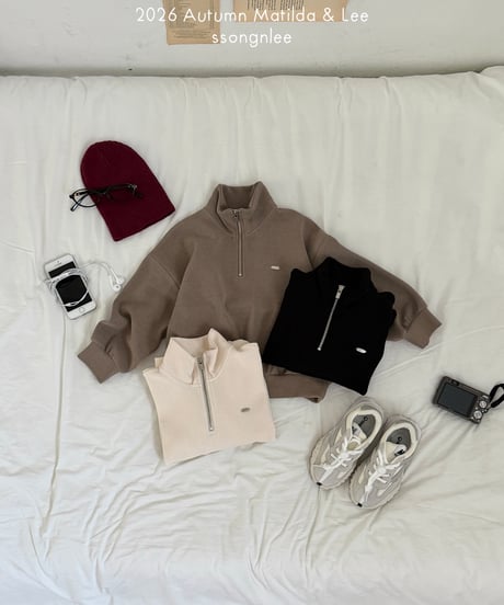 38[予約]matilda&lee half zip up knit