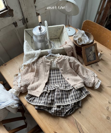 45[予約]marron check cancan suit(6-18m)