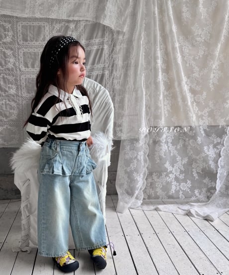 26[予約]poisson pleated denim skirt pants