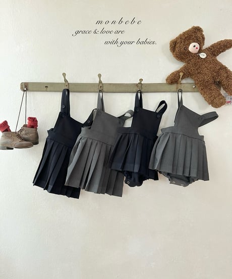 8[予約]monbebe louis pleated suspender suit