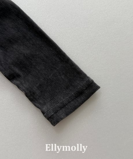 44[予約]ELLYMOLLY velvet mesh mock turtleneck