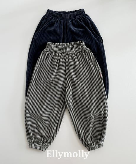 23[予約]ELLYMOLLY velo border jogger pants