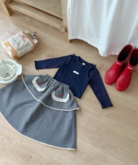 32[予約]ninibello momo apron skirt