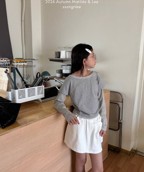 7[予約]matilda&lee layered border tee