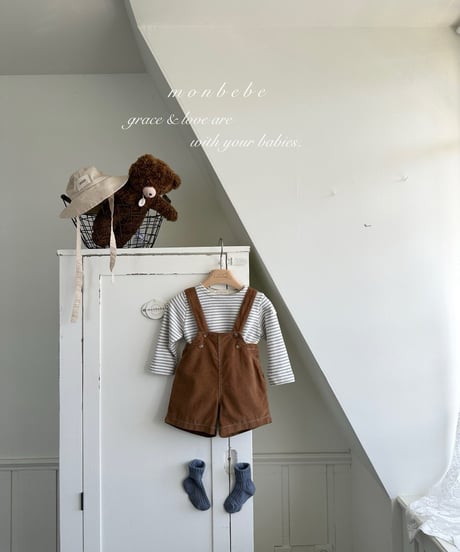 21[予約]monbebe royal corduroy suspender pants