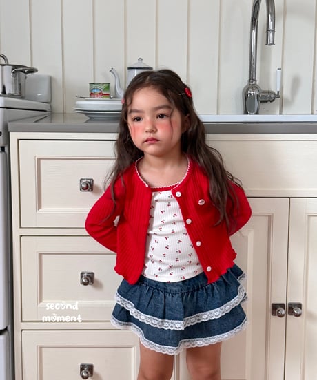 36[予約]second moment cherry cardigan set