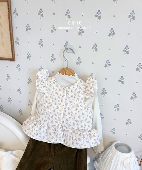 7[予約]ohho rose quilting frill vest
