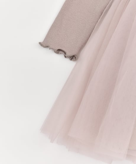 5[予約]送料無料 the beige ribbed tulle ops