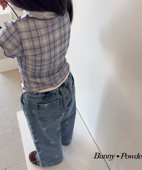 49[予約]bunny powder ribbon denim pants
