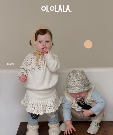 25[予約]ololala coco pompom knit matching set