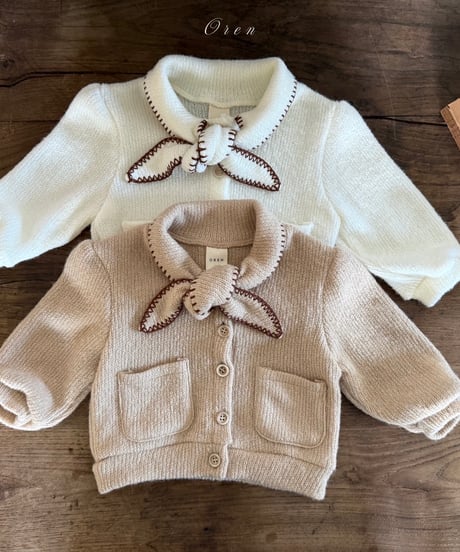 55[予約]OREN manon knit ribbon cardigan