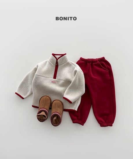 13[予約]bonito cotton candy color block half-zip