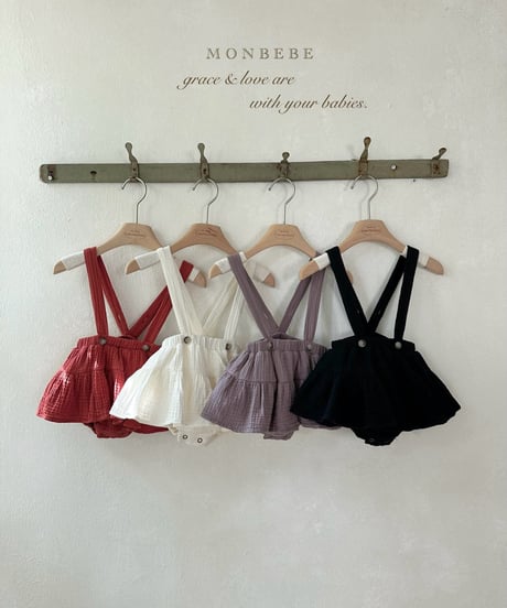 41[予約]monbebe new tiered suspender bloomer skirt