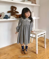 20[予約]monbebe lara check dress