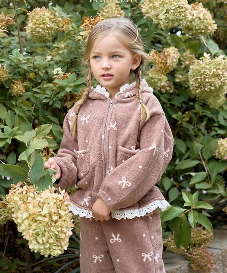 2[予約]marron ribbon hooded zip-up(XS-L)