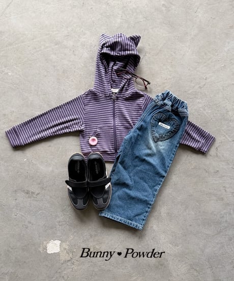 47[予約]bunny powder heart denim pants
