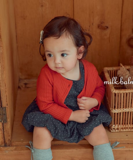 1[予約]milkbalm heart rib cardigan set