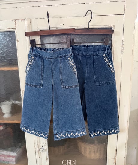 17[予約]OREN maple embroidered denim pants