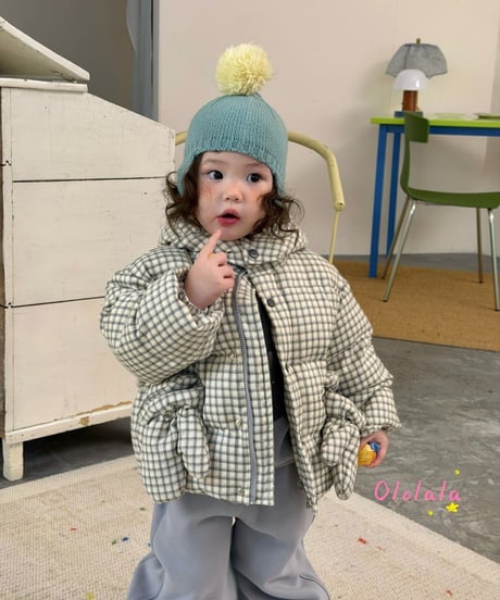 1[予約]ololala bonbon check down padded jacket