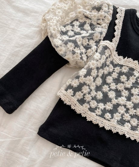 11[予約]petit&petit embroidered bustier t