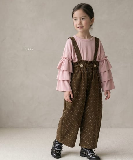 12[予約]elov&monpetitbebe mini bean overalls
